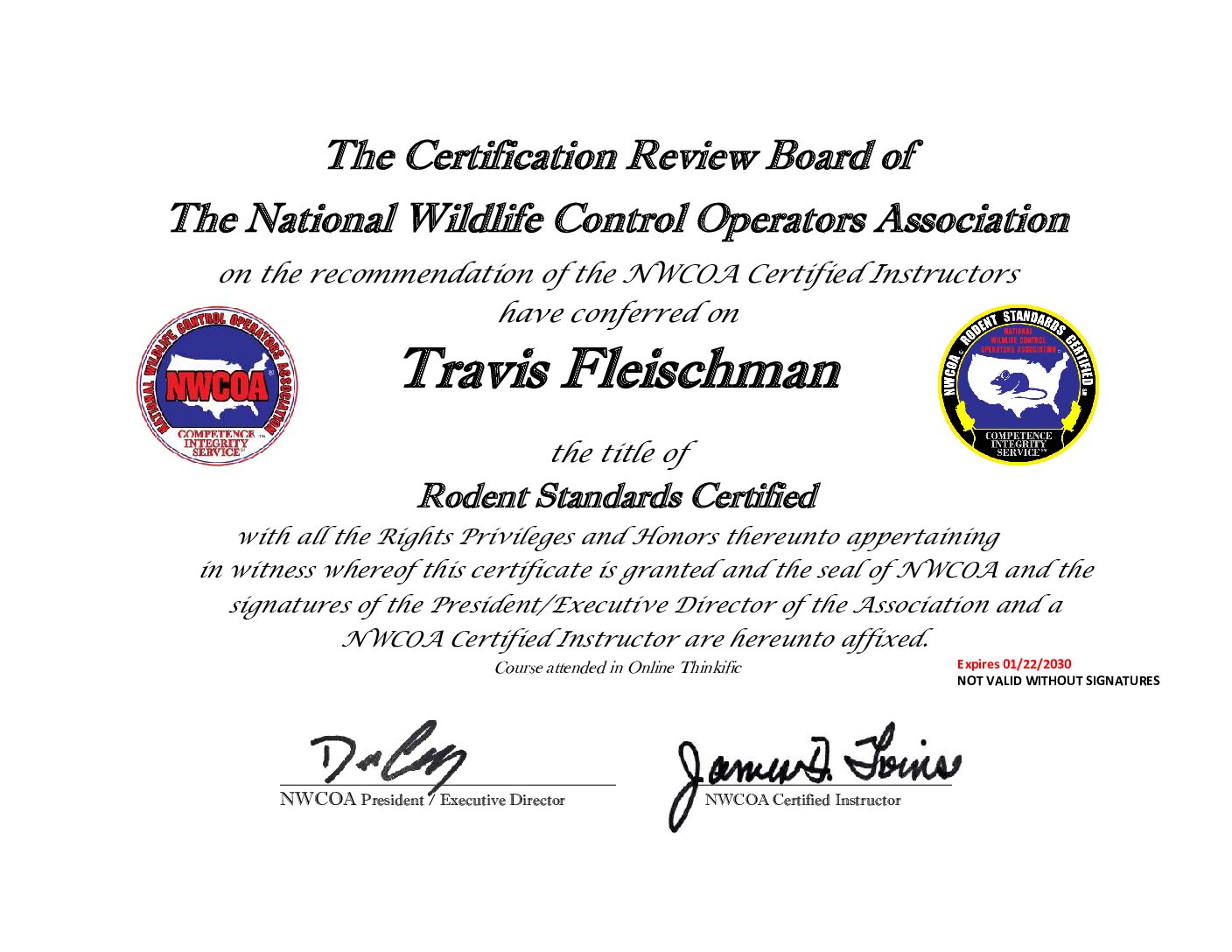 NWCOA Rodent Standards Certificate_compressed